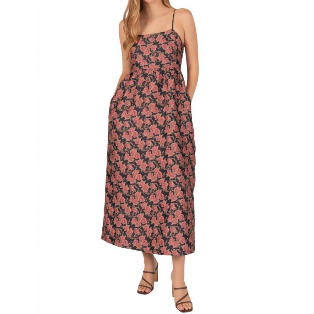 NEW BEFORE YOU floral jacquard maxi dress in black
